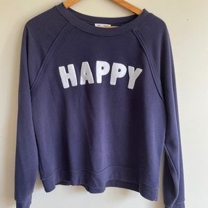 Navy HAPPY sweatshirt by Grayson Threads XL